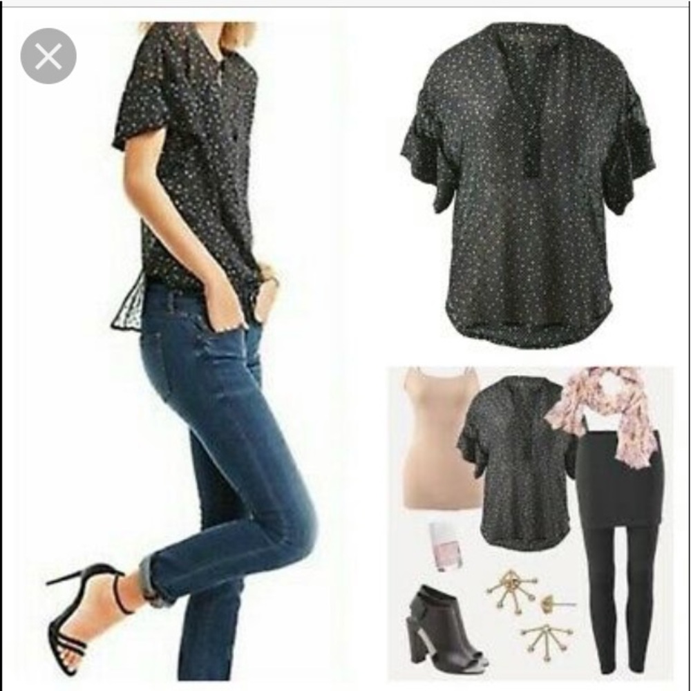 CAbi Swiss Dot Blouse Small like new condition